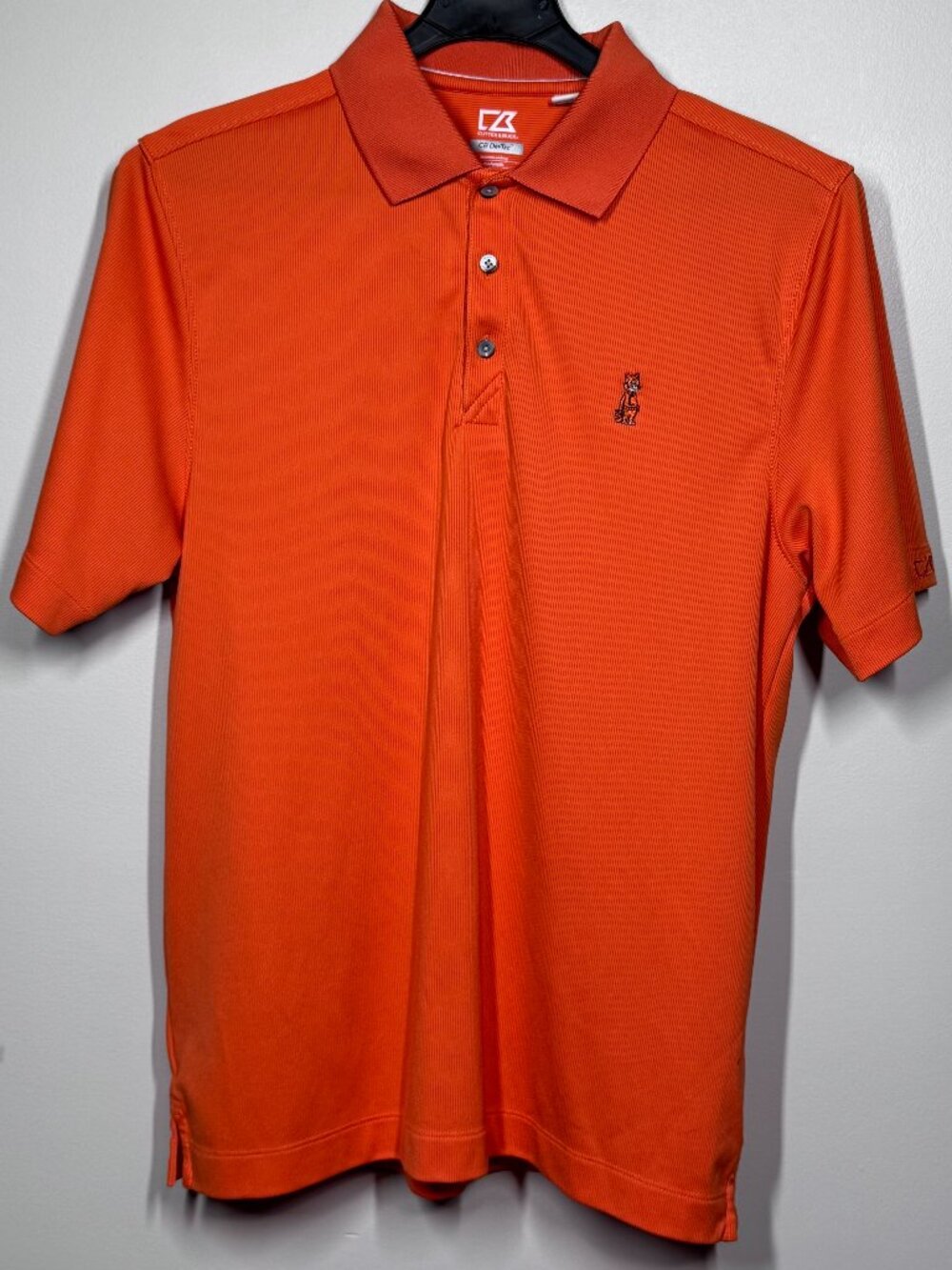 Cutter & Buck Clemson Tigers Polo Shirt Mens L Orange CB DryTec Performance Golf